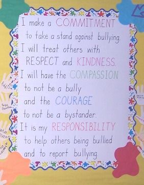 Anti bullying pledge- we need this in my daughter’s class…. no one person, cla