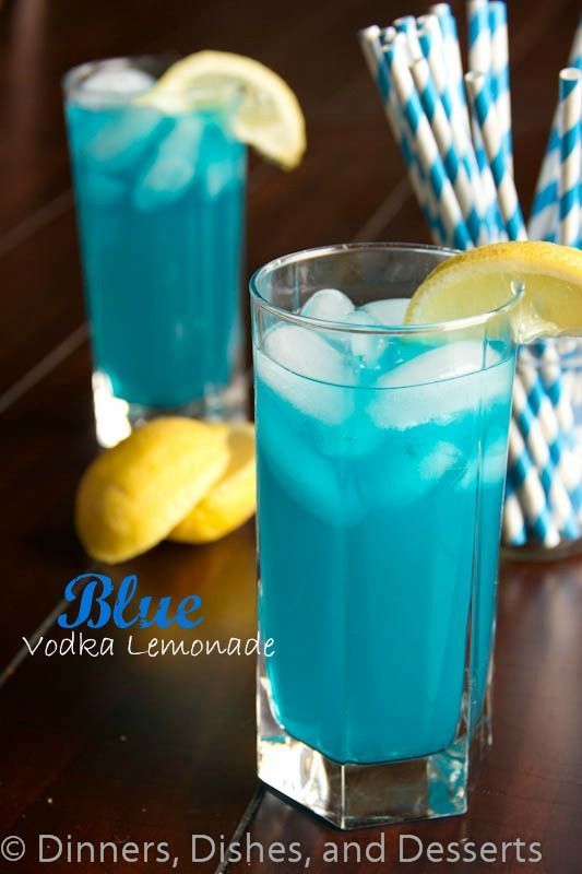 Blue Vodka Lemonade A fun blue twist to a classic lemonade and vodka Ingredients