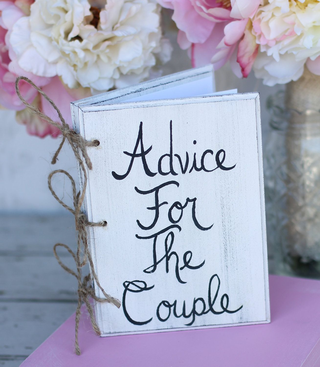 Bridal Shower Guest Book Shabby Chic Wedding Decor Advice For The Couple. $34.99