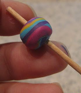 How to make swirl beads from polymer clay.
