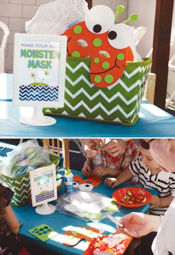 Monster Party: Make your own monster mask – craft idea.
