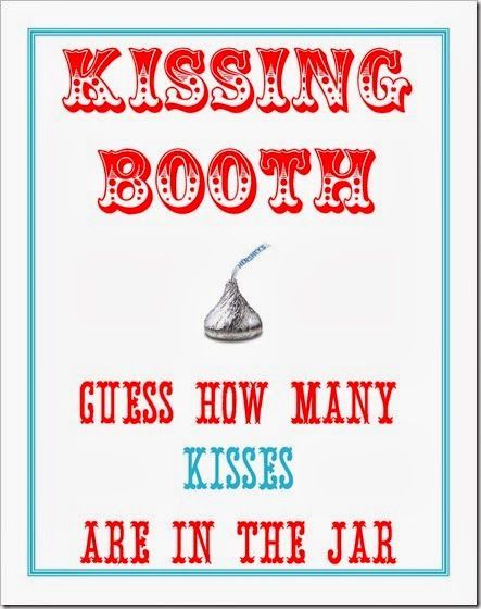 These are some cute signs that would be easy to print out. The Kissing Booth ide