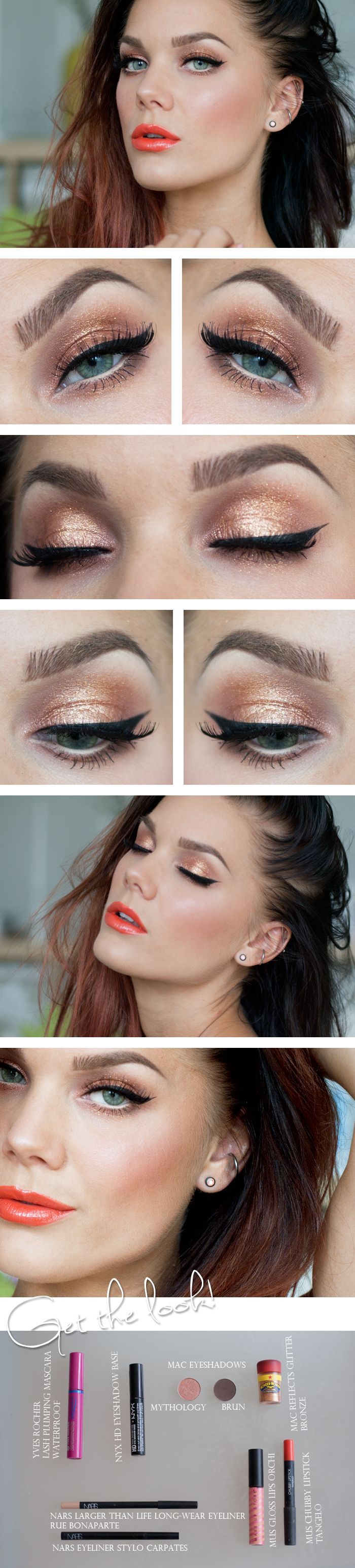Todays Look : “Tangelo” -Linda Hallberg (a gorgeous orange look from eyes to che