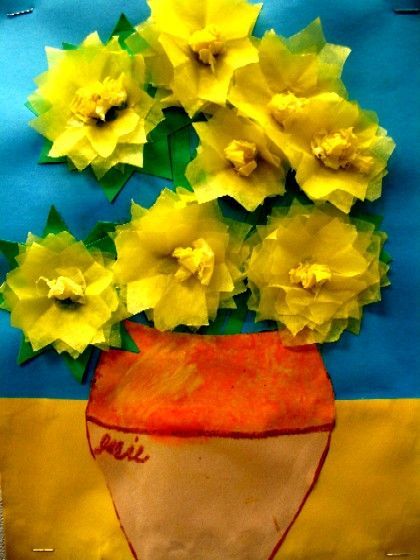 van Gogh-Elementary Art-Tissue Paper. Incorporates history, imitation, paint/pas