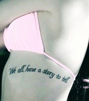 winter tree tattoo | … Quote Tattoos for Girls – Hot Pink Side Rib Quote Tatto