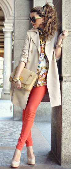 Coral and Beige