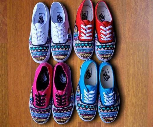 Tribal Aztec Painted Shoes  Vans