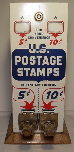 1960s Vintage U.S. Postage Stamp Vending Machine by Christian Montone, via Flick