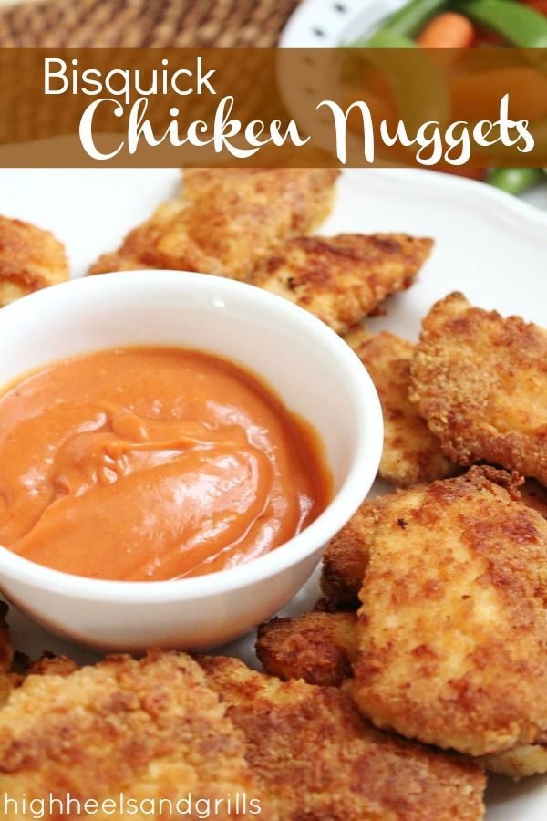 BAKED chicken nuggets that are battered with Bisquick.  3 boneless skinless chic