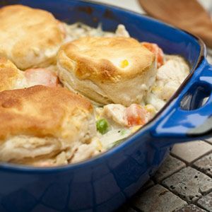 Easy Chicken and Biscuits: This creamy chicken and vegetable dish features an en