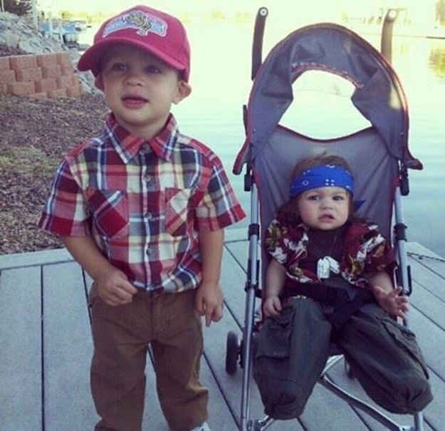Forrest Gump and Lt. Dan | 32 Parents Who Nailed It On Halloween