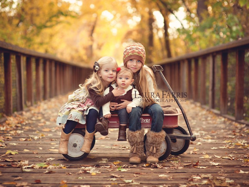 Kids in a wagon future family pictures – I know the perfect place to do this too