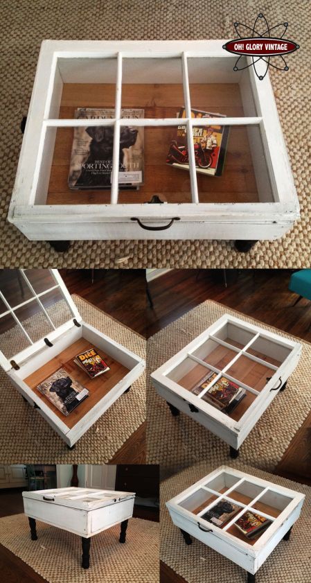 What a great coffee table.  It is made from a reclaimed window.  Come out to Jef