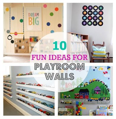 10 Fun Ideas For Playroom Walls. These ideas would also work for kids rooms. #pl