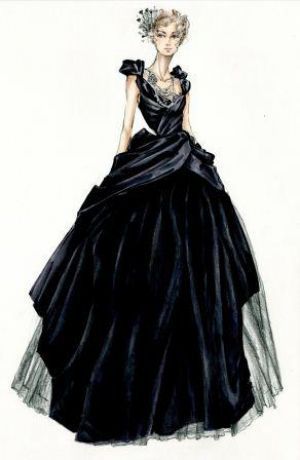 Anna Karenina costume sketches-myLusciousLife.com-Jaqueline Durran black ballgow
