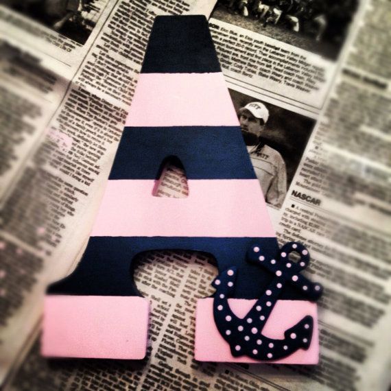 Customizable Nautical wood painted letters on Etsy, $18.00