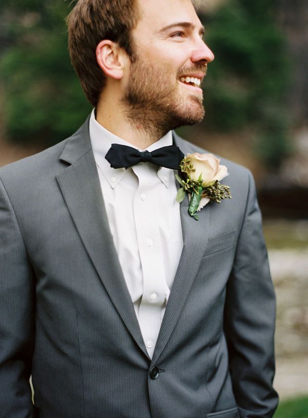 grey suit.. For the groom.. god I love this.. Especially the bow tie