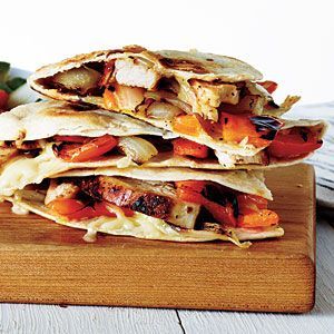 Grilled Chicken and Vegetable Quesadillas – Made this tonight, easy and super go