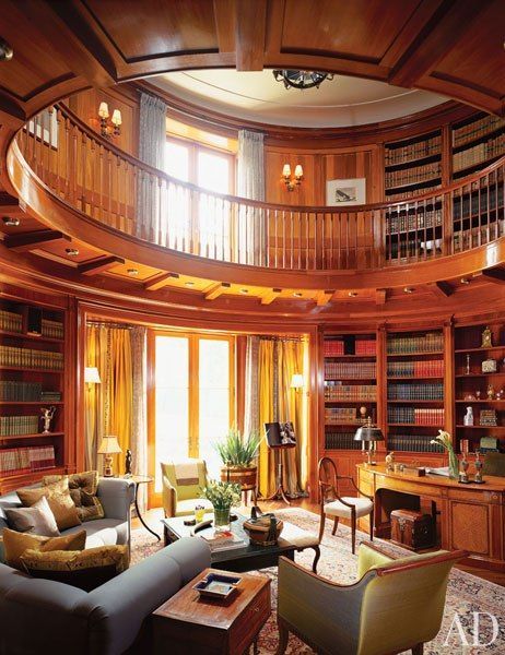 Isnt this a beautiful home #library! It makes vague reference to the classical I