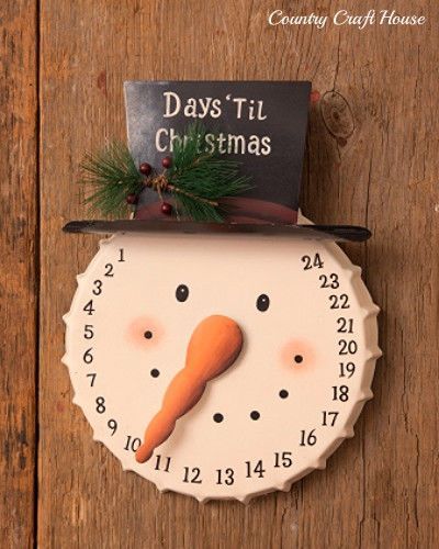 New Country Calendar Days Until Countdown To Christmas Snowman Head Face Hat…
