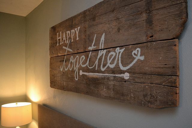 Ohhh, I just love this. — New bedroom barnwood sign happy together by newlywood