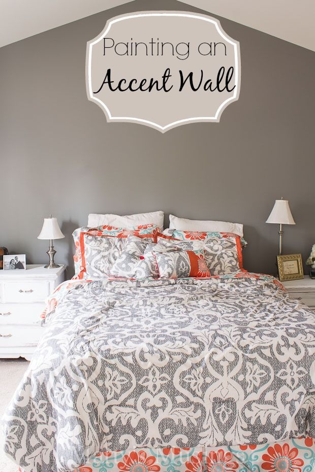 Painting an Accent Wall – Martys Muisngs #BEHRDIYExpert LOVE the bedding