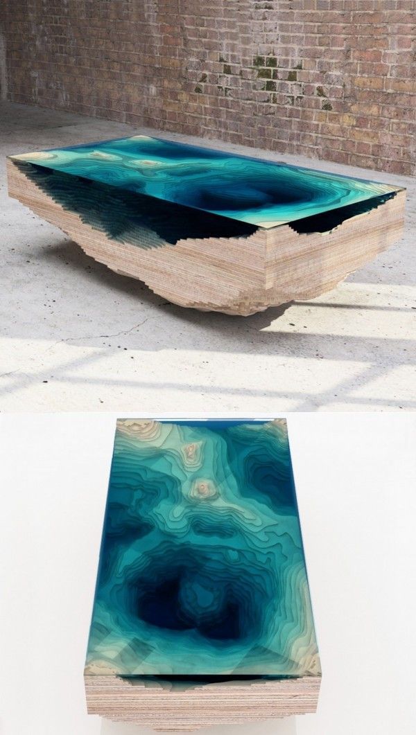Another table that takes its inspiration from nature. The way the table is cut,