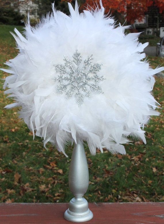 Feather centerpiece and party decoration by TheShowerPlanner