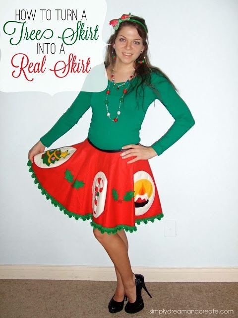 How fun is this? Simply Dream Create: How To Turn A Tree Skirt Into A Real Skirt