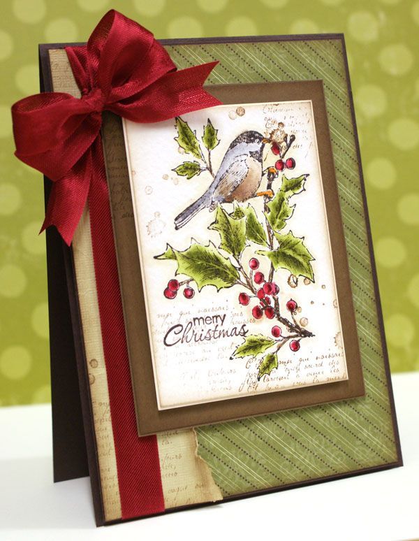 The torn page adds the perfect touch to this lovely Christmas card.