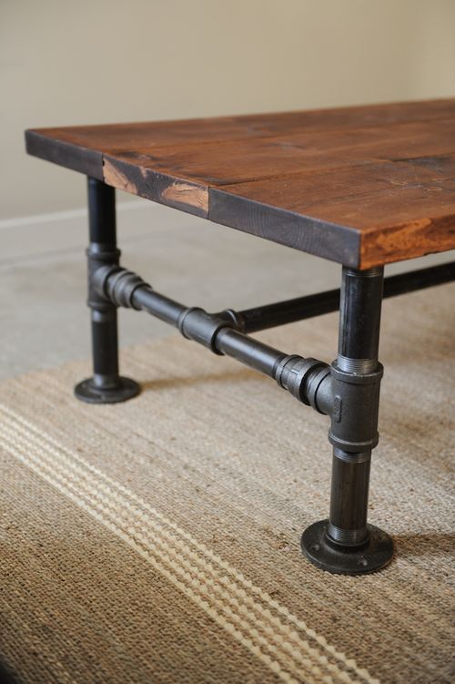 Turn some plumbing supplies and a couple of old planks into a great rustic indus