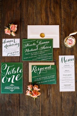 Champagne and Emerald Wedding Ideas