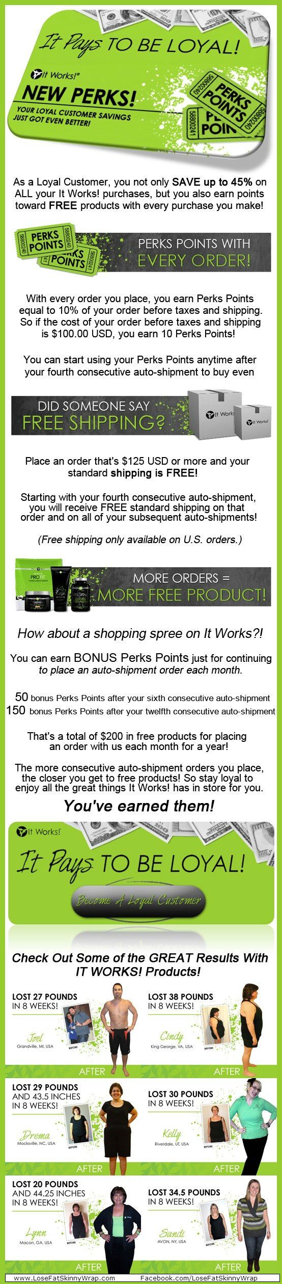 Want more info about being a Loyal Customer for It Works Global.. Here ya go. Co