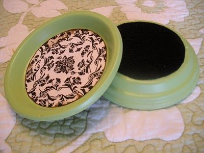 Coasters made from clay pot bottoms