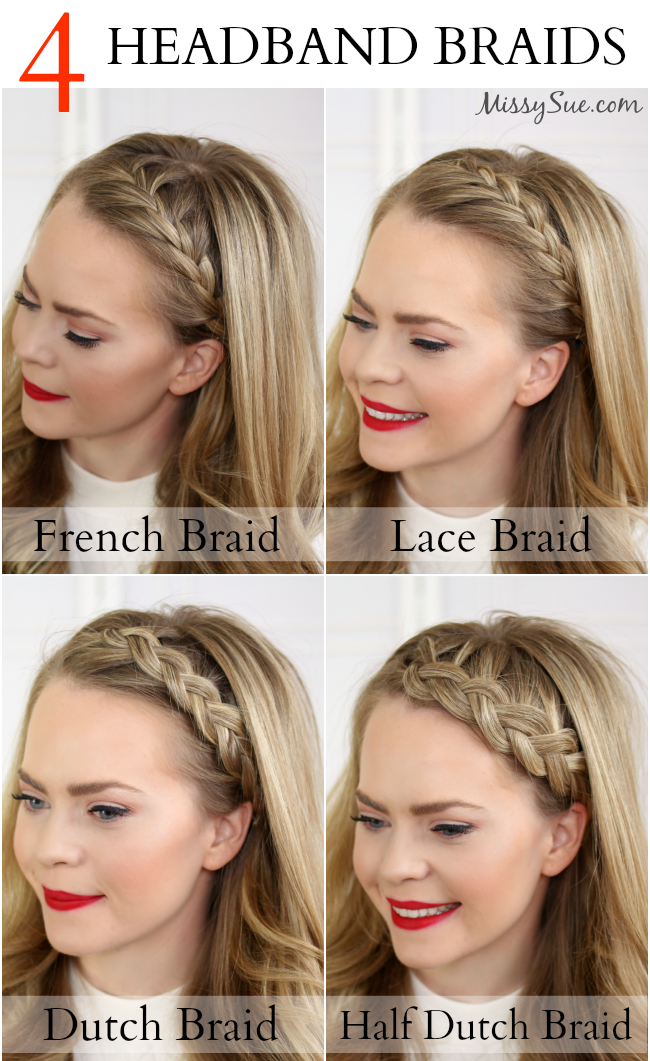 Four Headband Braids is a tutorial