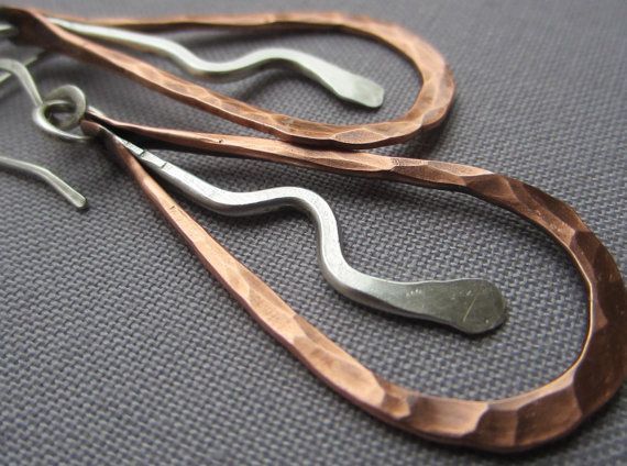 Hammered Copper Earrings/ Artisan E