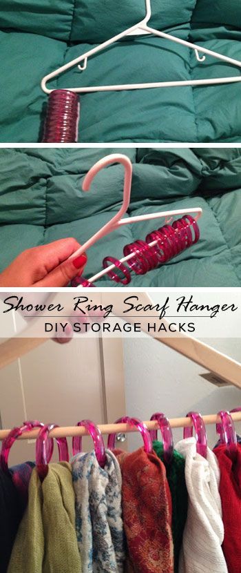 Shower Ring Scarf Hanger – DIY Stor