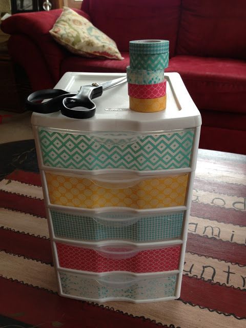 Washi Tape on plastic drawers…may