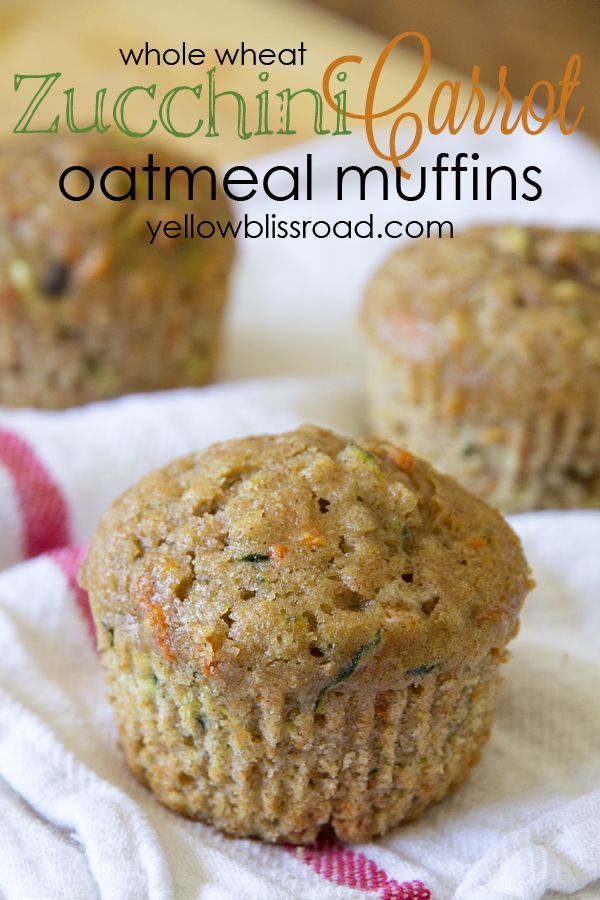 Zucchini Carrot Oatmeal Muffins-wil
