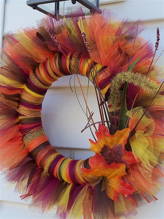 Autumn / Fall Tulle Wreath.