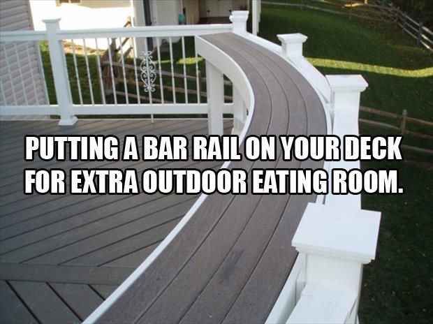 Build a bar into your deck. | 43 Insanely Cool Remodeling Ideas For Your