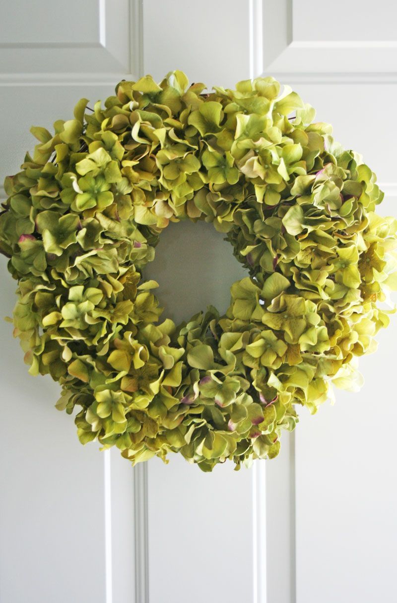 DIY hydrangea wreath.  I am
