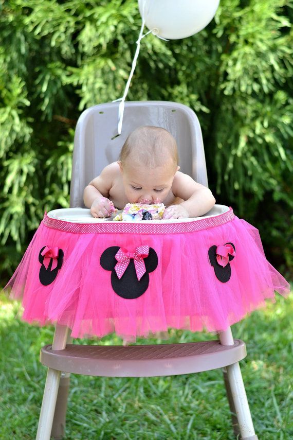Hot Pink Minnie Mouse Highchair Tutu by LilasLaundry on Etsy,