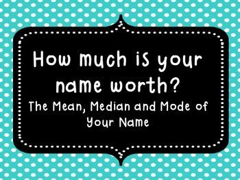 Mean, Median and Mode!  Thi