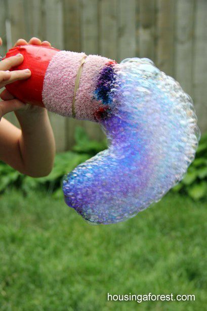 Sock bubbles…it takes 3 mins to make  is soooo cool. The kids are gonna love