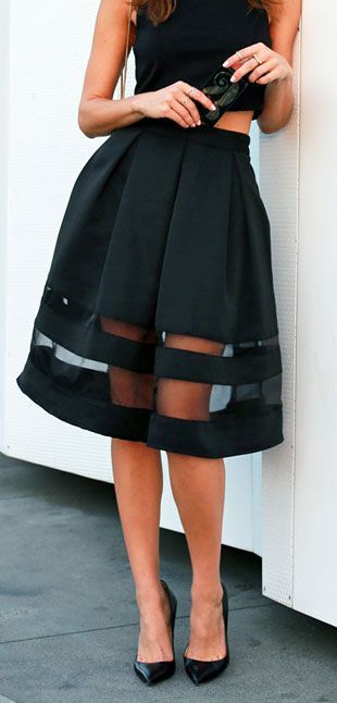 Vintage striped black skirt
