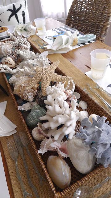 a basket full of seashells