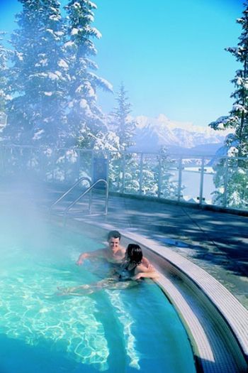 Banff Upper Hot Springs  Banff may be one of the most stunning settings on earth. Set amidst the spectacular alpine scenery is the Banff Upper Hot Springs. What could possibly sound more inviting than