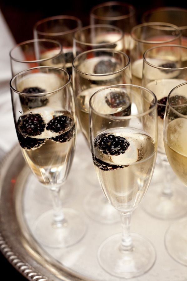 Champagne With Blackberries