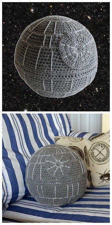 Crochet Death Star Pillow O